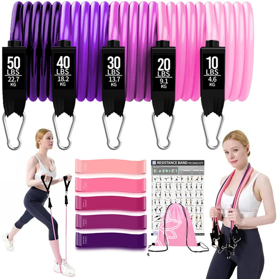 250lb Resistance Bands Set Fitness Workout Gym Pull Rope Yoga Latex Tube Sports Elastic Booty Band Equipment for Home Gym Weight