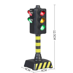 Mini Traffic Signs Road Light Block with Sound LED Children Safety Kids Educational Toys Perfect Gifts