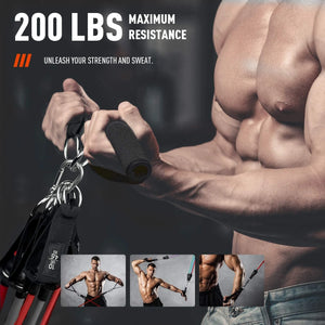 250lb Resistance Bands Set Fitness Workout Gym Pull Rope Yoga Latex Tube Sports Elastic Booty Band Equipment for Home Gym Weight