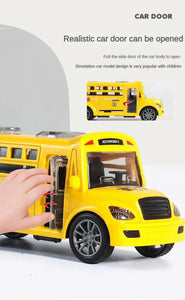 School Bus Children's Toy with Opening Doors Inertia Car for Kids Class Educational Transportation Model Toys for Boys Gift