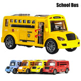 School Bus Children's Toy with Opening Doors Inertia Car for Kids Class Educational Transportation Model Toys for Boys Gift