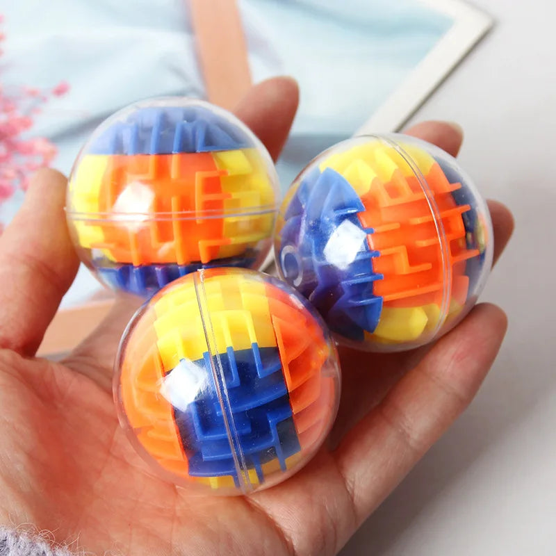 3D Maze Magic Cube Six-sided Transparent Puzzle Speed Cube Rolling Ball Magic Cubes Maze Toys For Children Stress Reliever Toys