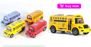 School Bus Model Car For Children Toys, Kids Educational Toy Cars, Miniature Game Vehicle Inertia Wheel, Boys Birthday Gift