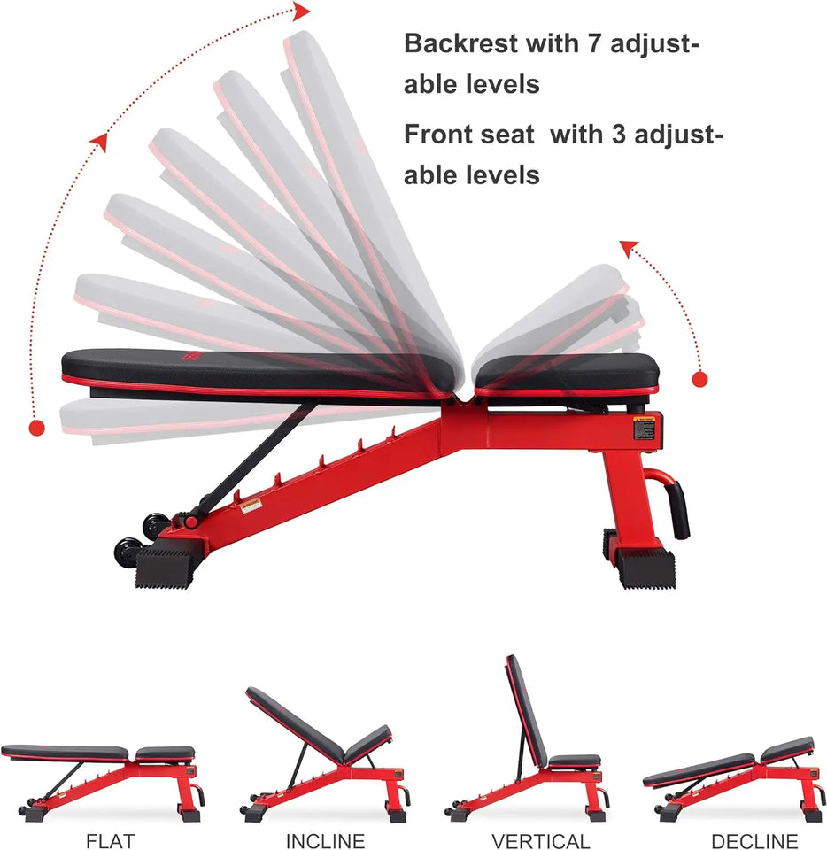 Adjustable Weight Bench for Full Workout, Incline and Decline  Indoor   Home Gym