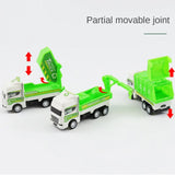 4Pcs Kids Toy Car Inertia Sanitation Truck Models Pull Back Military Engineering Vehicle Fire Engine Boys Toys for Children Gift