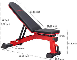 Adjustable Weight Bench for Full Workout, Incline and Decline  Indoor   Home Gym