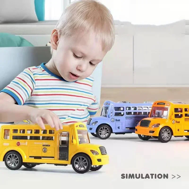 School Bus Children's Toy with Opening Doors Inertia Car for Kids Class Educational Transportation Model Toys for Boys Gift